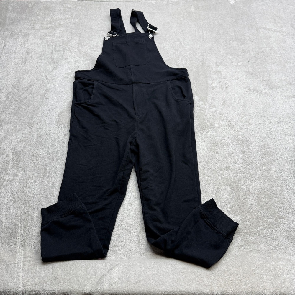 Swoveralls Sweatpant Overalls Womens Small Black French Terry Jogger Comfortcore - Picture 1 of 14